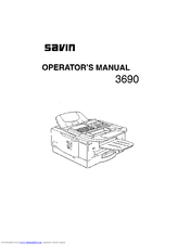 Savin 3690 Operator's Manual