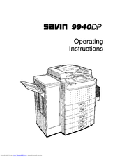 Savin 9940DP Operating Instructions Manual