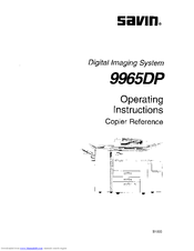 Savin 9965DP Copier Manual