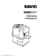 Savin Copier 3250DNP Operating Instructions Manual