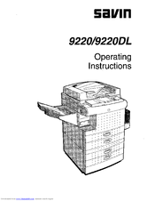 Savin Copier 9220/9220DL Operating Instructions Manual
