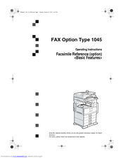 Savin 1045 Facsimile Reference Manual