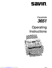 Savin 3651 Operating Instructions Manual