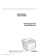 Savin 1302 Copy Reference Manual