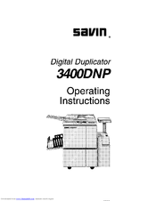 Savin 3400DNP Operating Instructions Manual