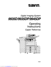 Savin 9935D Copier Manual