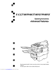 Savin FAX9940 Operating Instructions Manual