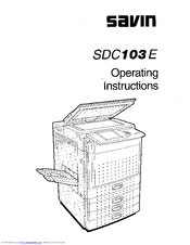 Savin SDC103E Operating Instructions Manual