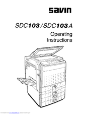 Savin SDC103 Operating Instructions Manual