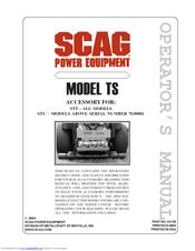 Scag Power Equipment MODEL TS Operator's Manual