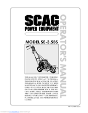 Scag Power Equipment SE-3.5BS Operator's Manual