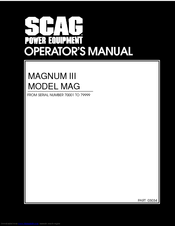 Scag Power Equipment MAG Operator's Manual