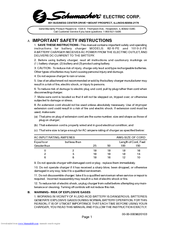 Schumacher 82-6-PE Important Safety Instructions Manual