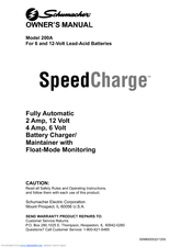 Schumacher SpeedCharge 200A Owner's Manual