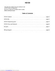Scotsman HD150 Parts List