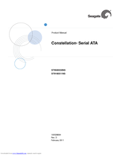 Seagate ST9500530NS - Constellation 7200 500 GB Hard Drive Product Manual