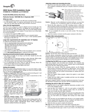 Seagate ST3500641AV Installation Manual