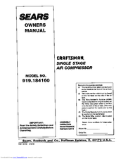 Sears Craftsman 919.184160 Owner's Manual