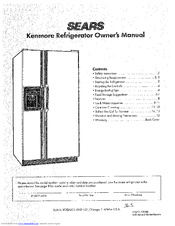 Sears Kenmore 52261 Owner's Manual
