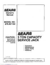 Sears 875.501152 Owner's Manual