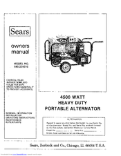 Sears 580.326010 Owner's Manual