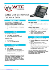 Nec SL2100 Quick User Manual