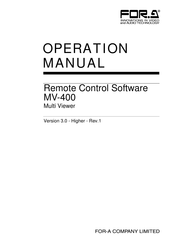 FOR.A MV-400 Operation Manual