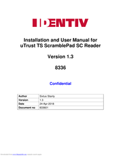 Identiv uTrust TS ScramblePad SC Installation And User Manual