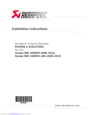 Akrapovic S-H10RFT8TL-TT Installation Instructions Manual