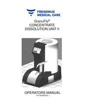 Fresenius Medical Care GranuFlo Dissolution Unit II Operator's Manual