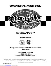 Char-Griller Grillin' Pro 3001 Owner's Manual