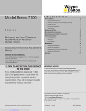 Wayne-Dalton 7100 Series Installation Instructions And Owner's Manual
