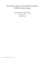 Syscomp CTR-201 User Manual