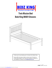 Bedz King Twin Mission Bed Assembly Instructions Manual