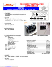 Boston Whaler Stereo Installation Instructions Manual