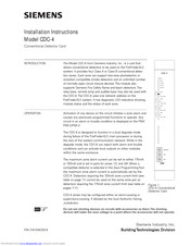 Siemens CDC-4 Installation Instructions Manual