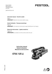 Festool ETSC 125 Li Instruction Manual