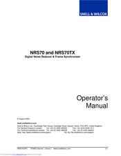 Snell & Wilcox NRS70TX Operator's Manual