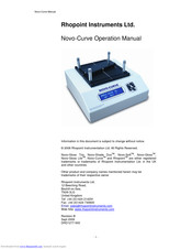 Rhopoint Instruments Novo-Curve Operation Manuals