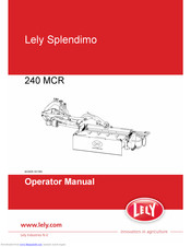 LELY Splendimo 240 MCR Operator's Manual