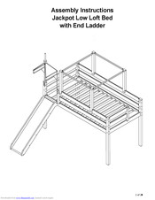 Maxwood Furniture Jackpot Low Loft Bed with End Ladder Assembly Instructions Manual
