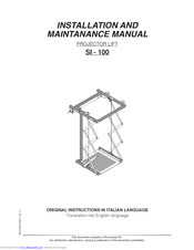 Euroscreen SI-100 Installation And Maintenance Manual