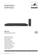 Monacor CD-113 Instruction Manual