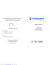 Compact Instruments MT2013 Operating	 Instruction