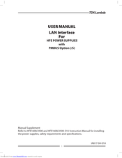 TDK-Lambda HFE2500 Series User Manual