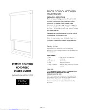 Fabritec designs REMOTE CONTROL MOTORIZED ROLLER SHADES Installation Instructions
