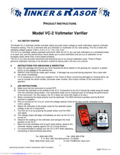 Tinker&Rasor VC-2 Product Instructions
