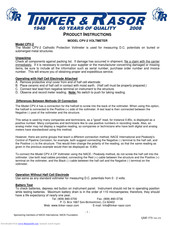 Tinker&Rasor CPV-2 Product Instructions