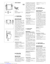 Bpt XDV/300A Installation Instructions