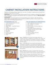 Royston Cabinet Installation Instructions
